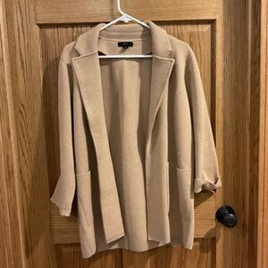 J Crew Camel Knit Open-Front Sweater Blazer / Coatigan – Size Small